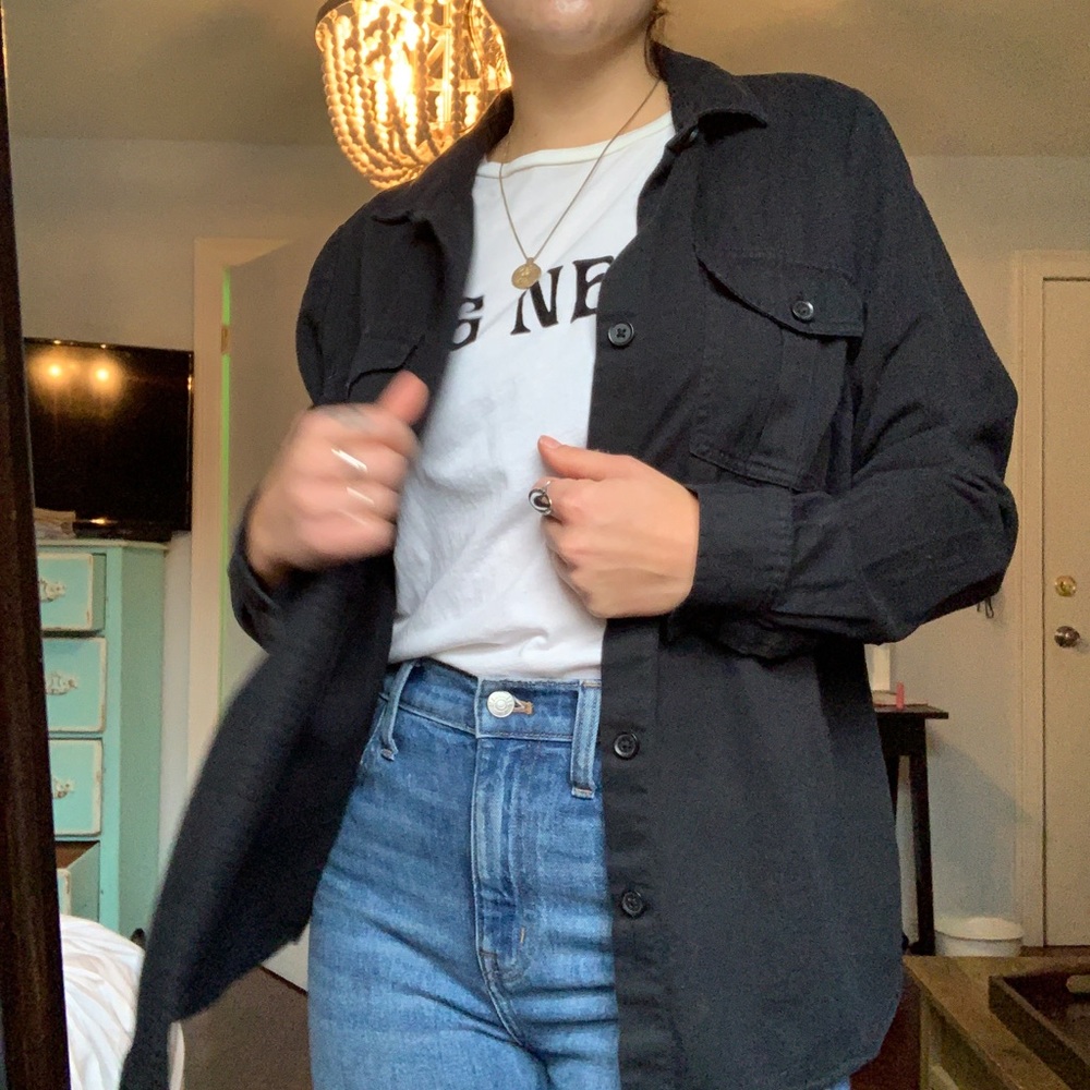 Black button down shirt